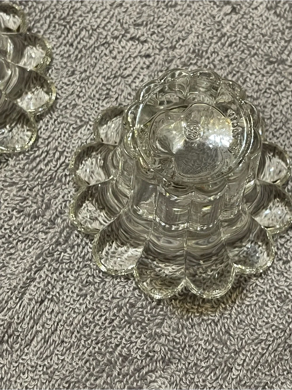Vintage Clear Crystal Borgonovo Queen  Candleholder Set - 2 pcs - Italy 🇮🇹
